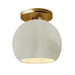 Justice Designs - CER-6353-CRK-BRSS - One Light Semi-Flush Mount - Radiance - White Crackle