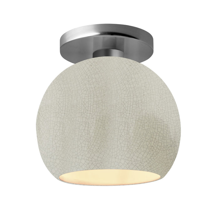 Justice Designs - CER-6353-CRK-NCKL - One Light Semi-Flush Mount - Radiance - White Crackle