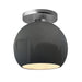 Justice Designs - CER-6353-GRY-NCKL - One Light Semi-Flush Mount - Radiance - Gloss Grey