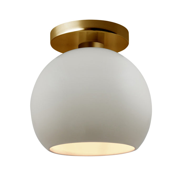 Justice Designs - CER-6353-MAT-BRSS - One Light Semi-Flush Mount - Radiance - Matte White