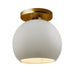 Justice Designs - CER-6353-MAT-BRSS - One Light Semi-Flush Mount - Radiance - Matte White