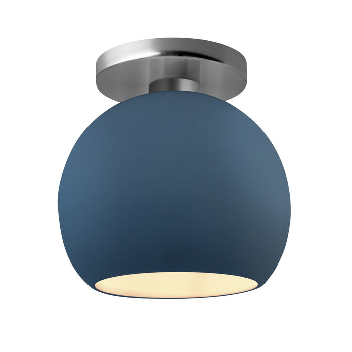 Justice Designs - CER-6353-MDMT-NCKL - One Light Semi-Flush Mount - Radiance - Midnight Sky w/ Matte White