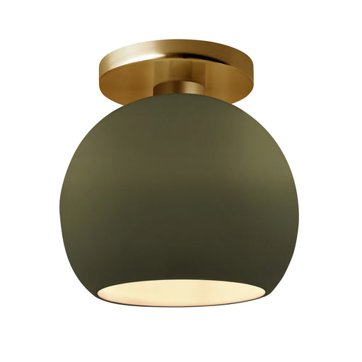 Radiance One Light Semi-Flush Mount Matte Green