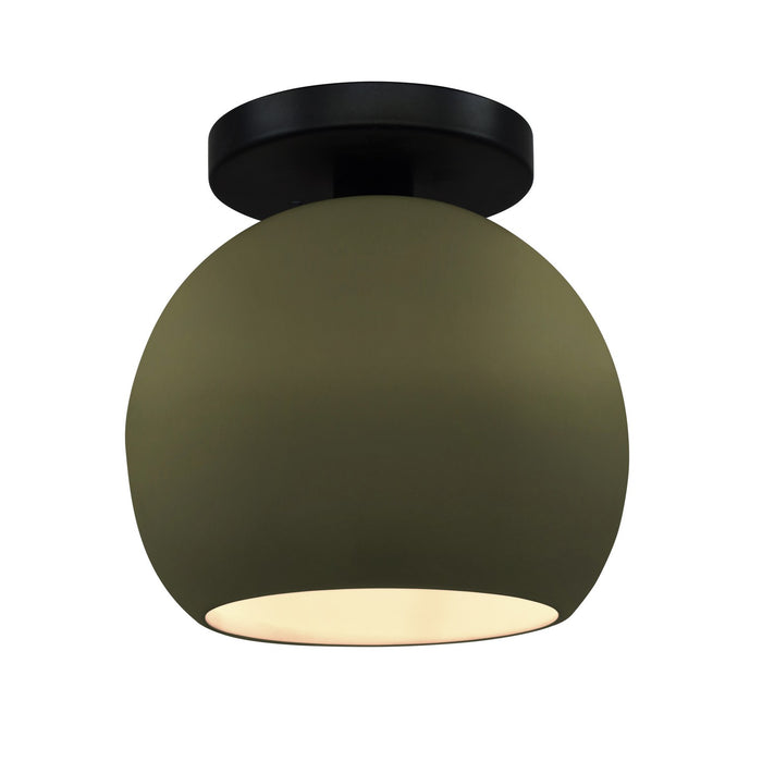Justice Designs - CER-6353-MGRN-MBLK - One Light Semi-Flush Mount - Radiance - Matte Green