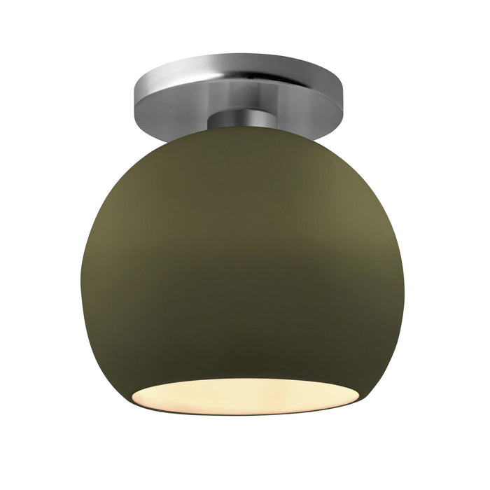 Justice Designs - CER-6353-MGRN-NCKL - One Light Semi-Flush Mount - Radiance - Matte Green