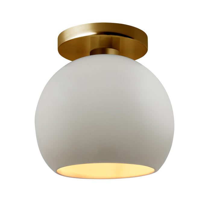 Justice Designs - CER-6353-MTGD-BRSS - One Light Semi-Flush Mount - Radiance - Matte White w/ Champagne Gold