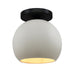 Justice Designs - CER-6353-MTGD-MBLK - One Light Semi-Flush Mount - Radiance - Matte White w/ Champagne Gold