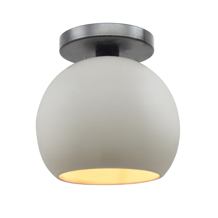 Justice Designs - CER-6353-MTGD-NCKL - One Light Semi-Flush Mount - Radiance - Matte White w/ Champagne Gold