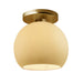 Justice Designs - CER-6353-MYLW-BRSS - One Light Semi-Flush Mount - Radiance - Muted Yellow