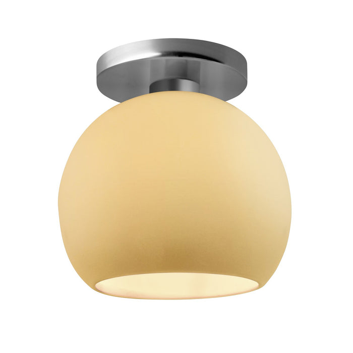Justice Designs - CER-6353-MYLW-NCKL - One Light Semi-Flush Mount - Radiance - Muted Yellow