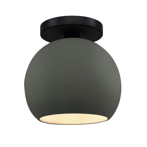 Radiance One Light Semi-Flush Mount Pewter Green