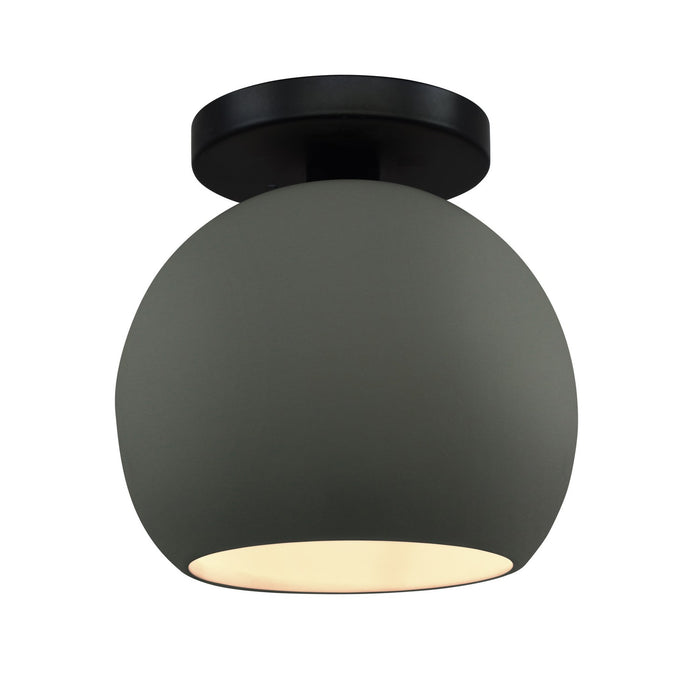 Justice Designs - CER-6353-PWGN-MBLK - One Light Semi-Flush Mount - Radiance - Pewter Green