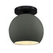 Justice Designs - CER-6353-PWGN-MBLK - One Light Semi-Flush Mount - Radiance - Pewter Green