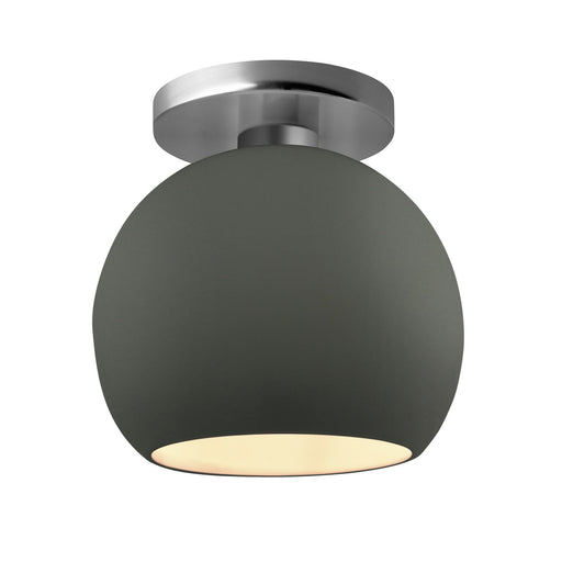 Radiance One Light Semi-Flush Mount Pewter Green