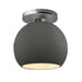 Justice Designs - CER-6353-PWGN-NCKL - One Light Semi-Flush Mount - Radiance - Pewter Green