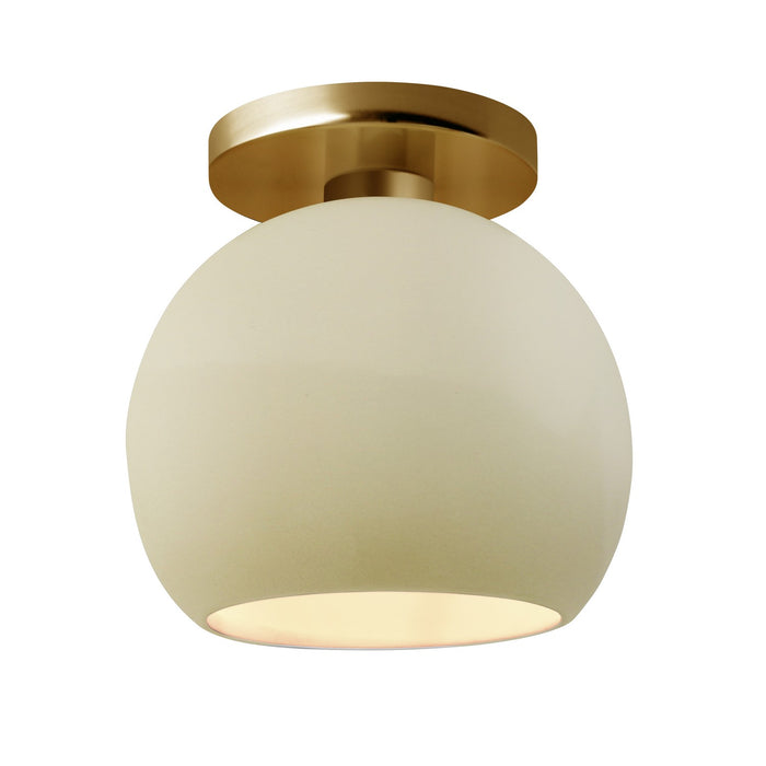 Justice Designs - CER-6353-VAN-BRSS - One Light Semi-Flush Mount - Radiance - Vanilla (Gloss)