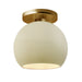 Justice Designs - CER-6353-VAN-BRSS - One Light Semi-Flush Mount - Radiance - Vanilla (Gloss)