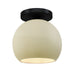 Justice Designs - CER-6353-VAN-MBLK - One Light Semi-Flush Mount - Radiance - Vanilla (Gloss)