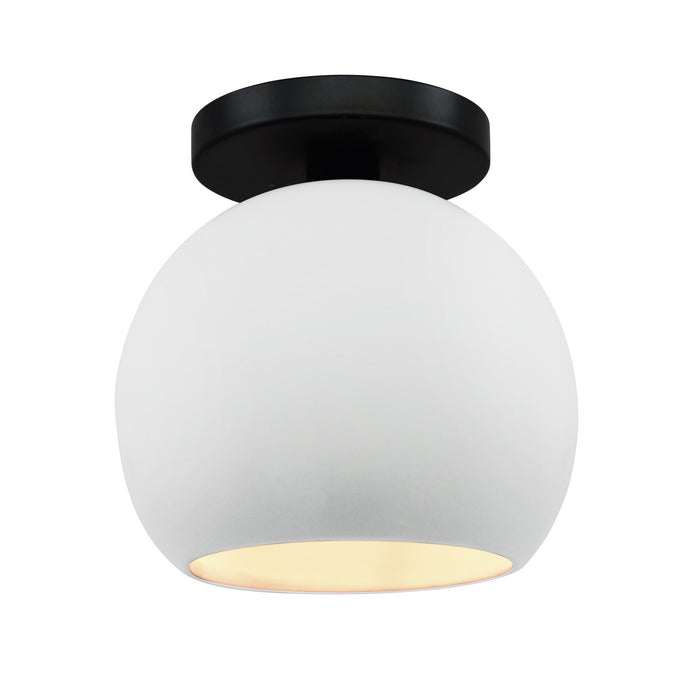 Justice Designs - CER-6353-WHT-MBLK - One Light Semi-Flush Mount - Radiance - Gloss White
