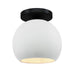 Justice Designs - CER-6353-WHT-MBLK - One Light Semi-Flush Mount - Radiance - Gloss White