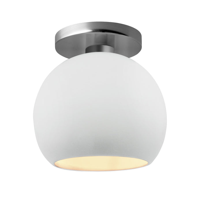 Justice Designs - CER-6353-WHT-NCKL - One Light Semi-Flush Mount - Radiance - Gloss White
