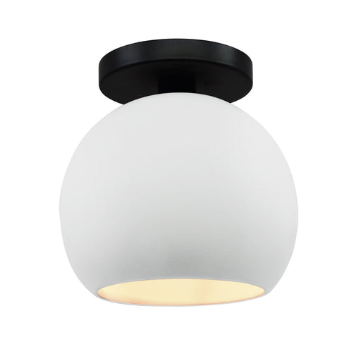 Radiance One Light Semi-Flush Mount Gloss White (outside and inside of fixture)