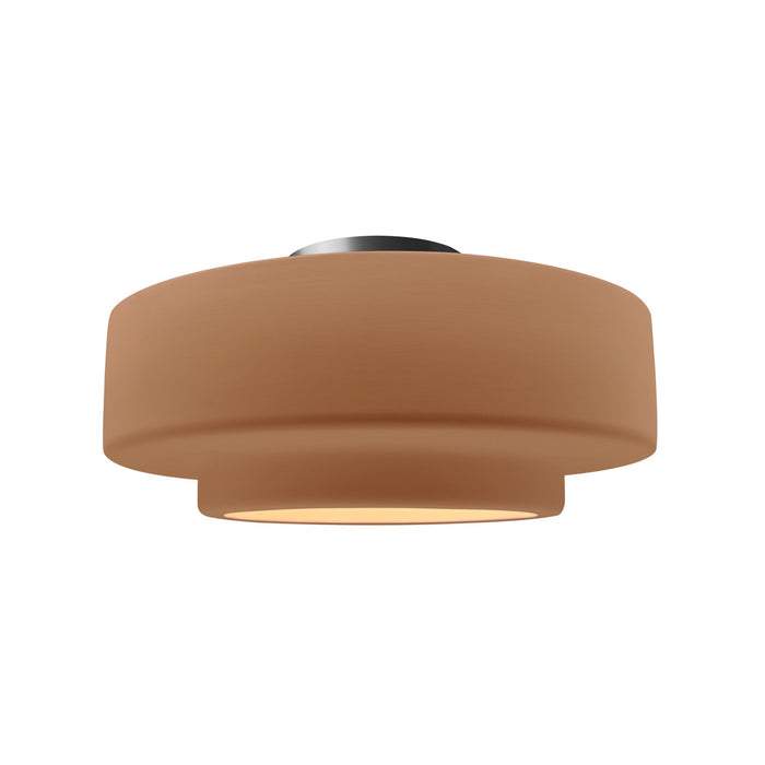 Justice Designs - CER-6363-ADOB-NCKL - One Light Semi-Flush Mount - Radiance - Adobe