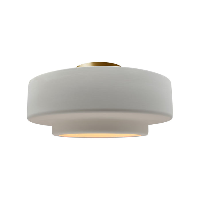 Justice Designs - CER-6363-BIS-BRSS - One Light Semi-Flush Mount - Radiance - Bisque