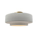 Justice Designs - CER-6363-BIS-BRSS - One Light Semi-Flush Mount - Radiance - Bisque