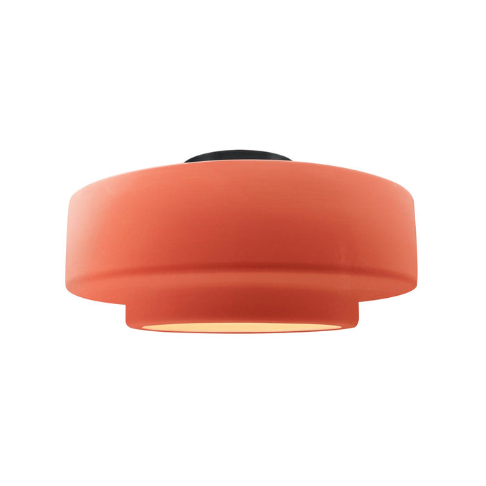 Justice Designs - CER-6363-BSH-MBLK - One Light Semi-Flush Mount - Radiance - Gloss Blush