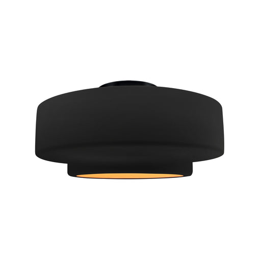 Radiance One Light Semi-Flush Mount Carbon Matte Black w/ Champagne Gold