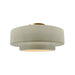 Justice Designs - CER-6363-CKC-BRSS - One Light Semi-Flush Mount - Radiance - Celadon Green Crackle