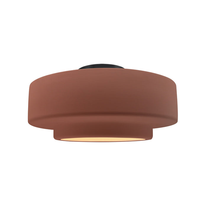 Justice Designs - CER-6363-CLAY-MBLK - One Light Semi-Flush Mount - Radiance - Canyon Clay