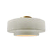 Justice Designs - CER-6363-CRK-BRSS - One Light Semi-Flush Mount - Radiance - White Crackle
