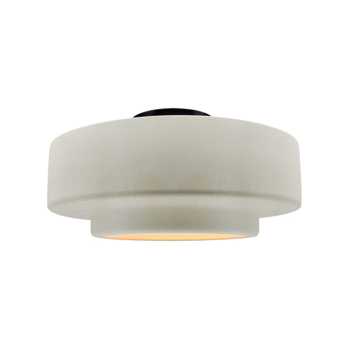 Justice Designs - CER-6363-CRK-MBLK - One Light Semi-Flush Mount - Radiance - White Crackle