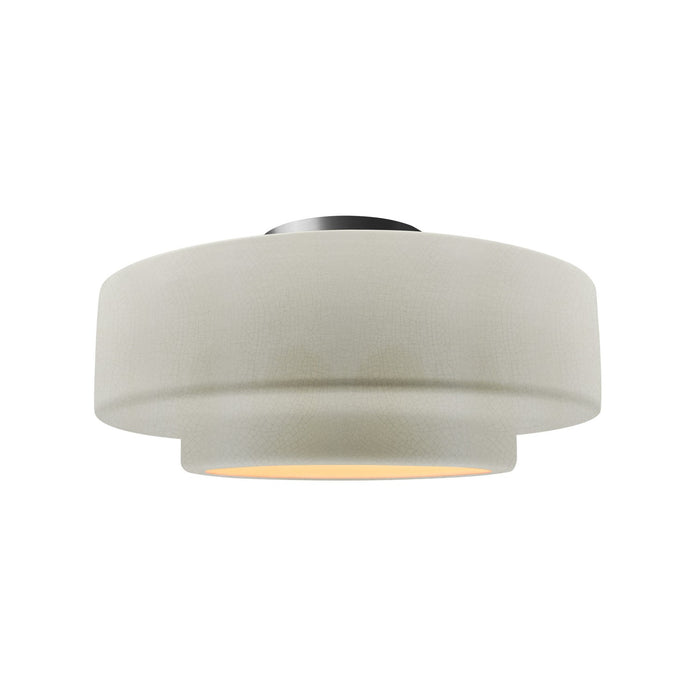 Justice Designs - CER-6363-CRK-NCKL - One Light Semi-Flush Mount - Radiance - White Crackle