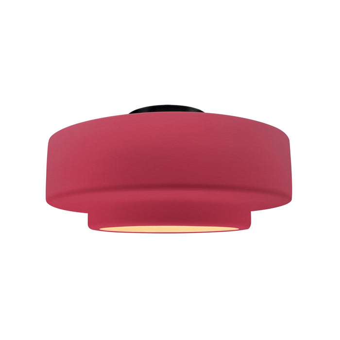Justice Designs - CER-6363-CRSE-MBLK - One Light Semi-Flush Mount - Radiance - Cerise