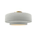 Justice Designs - CER-6363-MAT-BRSS - One Light Semi-Flush Mount - Radiance - Matte White
