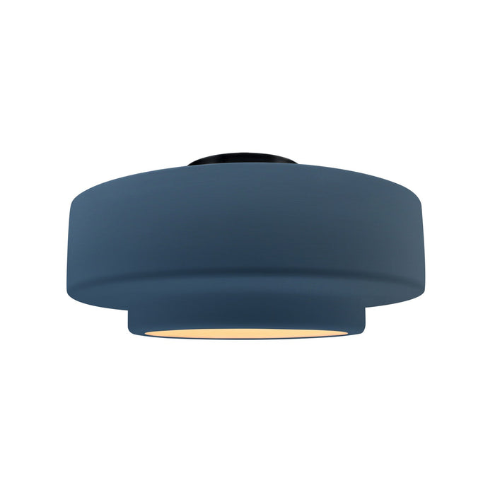 Justice Designs - CER-6363-MDMT-MBLK - One Light Semi-Flush Mount - Radiance - Midnight Sky w/ Matte White