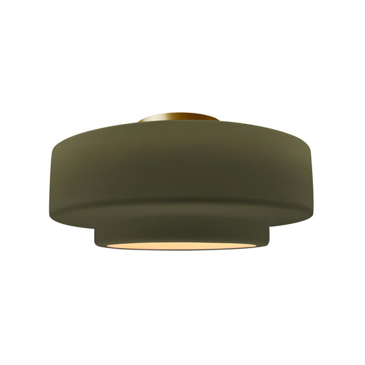 Radiance One Light Semi-Flush Mount Matte Green