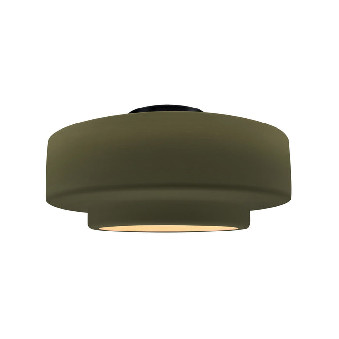 Justice Designs - CER-6363-MGRN-MBLK - One Light Semi-Flush Mount - Radiance - Matte Green