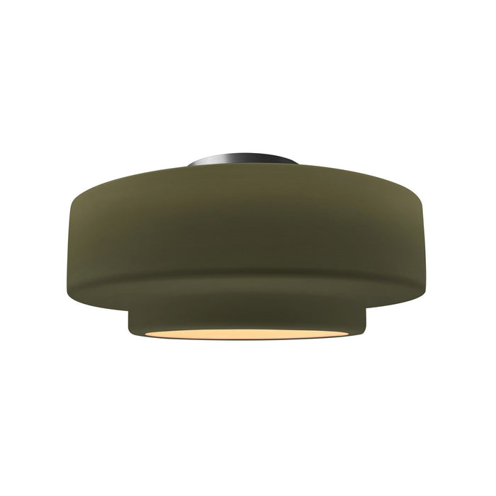 Justice Designs - CER-6363-MGRN-NCKL - One Light Semi-Flush Mount - Radiance - Matte Green