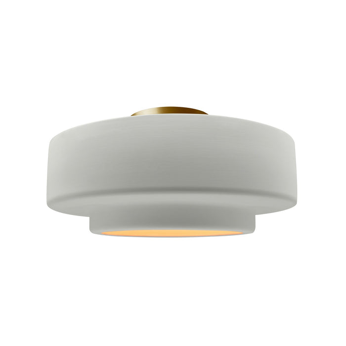 Justice Designs - CER-6363-MTGD-BRSS - One Light Semi-Flush Mount - Radiance - Matte White w/ Champagne Gold