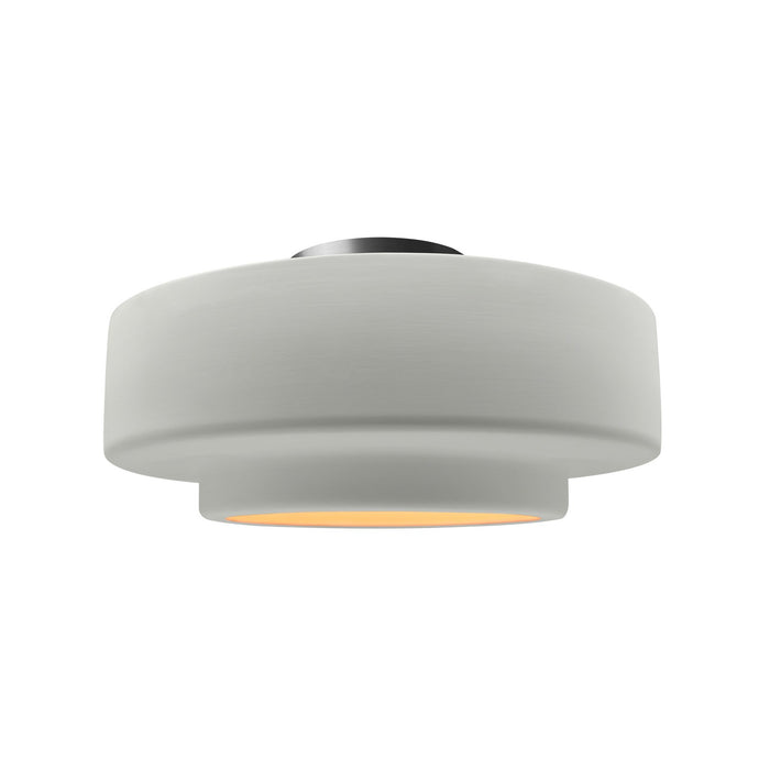 Justice Designs - CER-6363-MTGD-NCKL - One Light Semi-Flush Mount - Radiance - Matte White w/ Champagne Gold