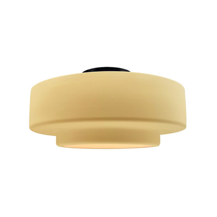 Justice Designs - CER-6363-MYLW-MBLK - One Light Semi-Flush Mount - Radiance - Muted Yellow
