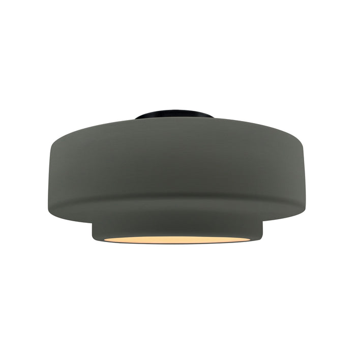 Justice Designs - CER-6363-PWGN-MBLK - One Light Semi-Flush Mount - Radiance - Pewter Green