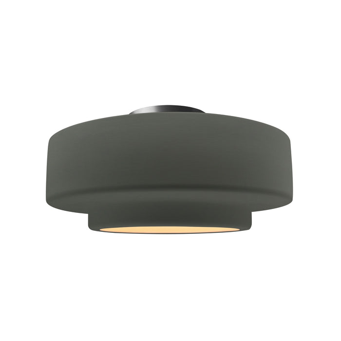 Justice Designs - CER-6363-PWGN-NCKL - One Light Semi-Flush Mount - Radiance - Pewter Green