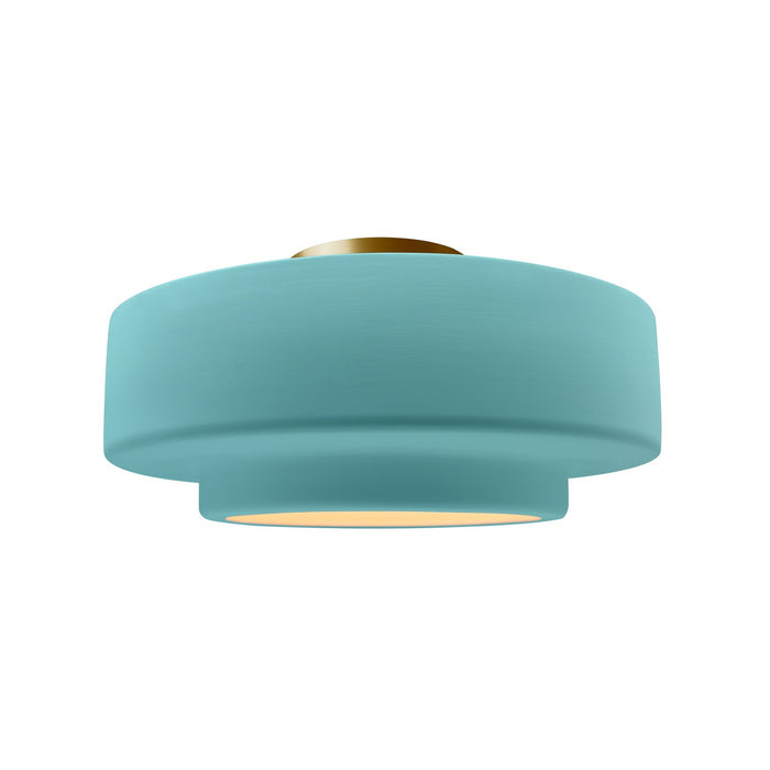 Justice Designs - CER-6363-RFPL-BRSS - One Light Semi-Flush Mount - Radiance - Reflecting Pool