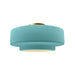 Justice Designs - CER-6363-RFPL-BRSS - One Light Semi-Flush Mount - Radiance - Reflecting Pool