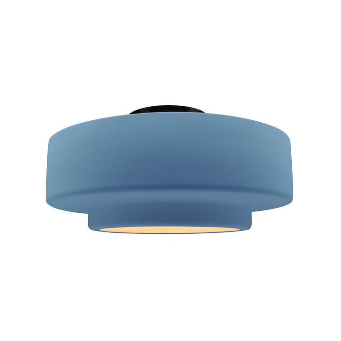Justice Designs - CER-6363-SKBL-MBLK - One Light Semi-Flush Mount - Radiance - Sky Blue